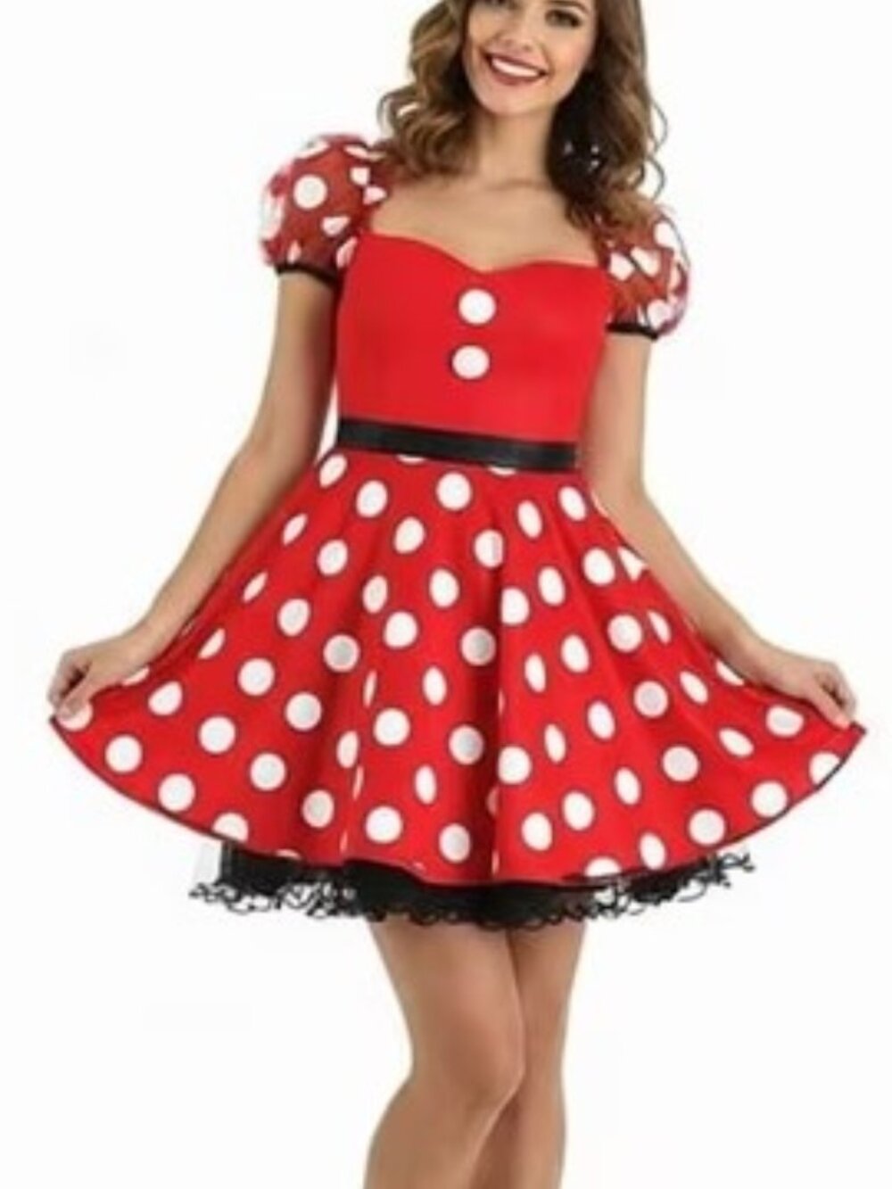 Disney Brand Women's size Large Minnie Mouse Polka Dot Dress Halloween Costume